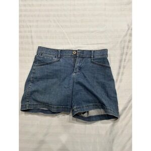 Lee Sinfully Soft Denim Shorts Womens 8 Medium Wash Stretch Mid Rise Blue